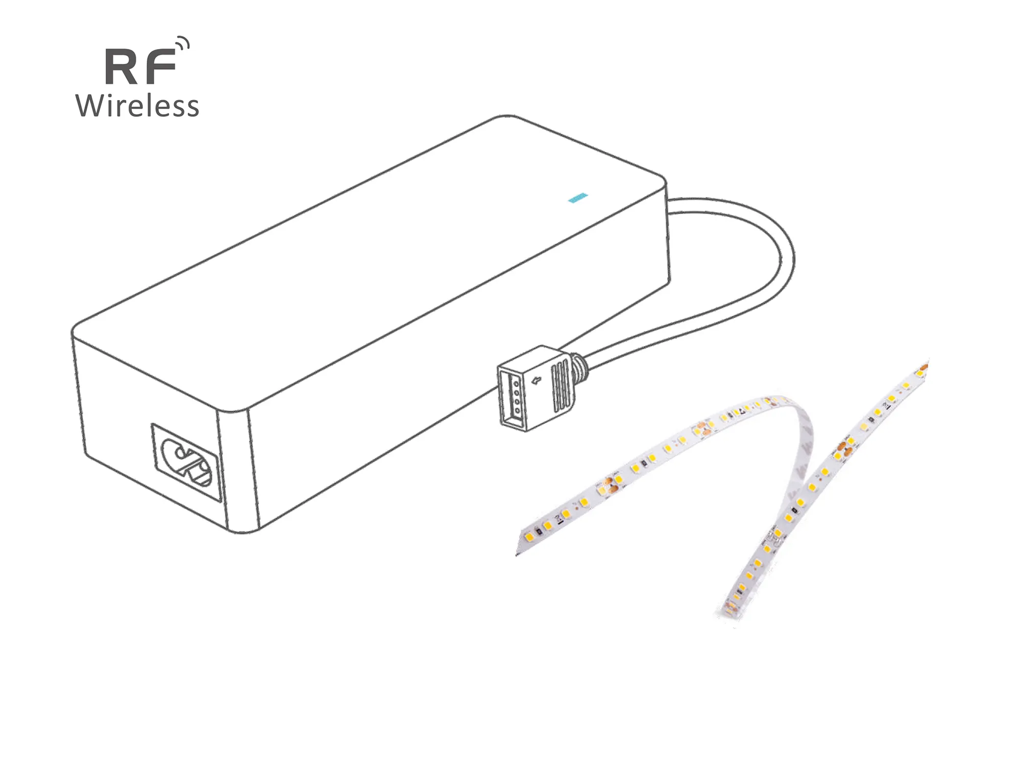 RF2.4GHz, CV 60W 12Vdc 1.67A x 3CH O/P, PWM Dimming, 0-100% Dim, Active PFC, Synchronization, IP20. ST-75-12-W3R  LTECH Wireless Receiver